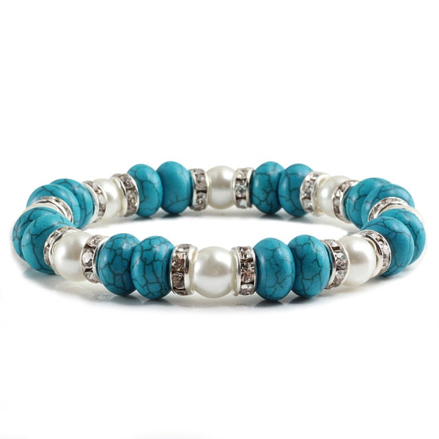 Bracelet en Turquoise bleue "Sérénité & Bien être"