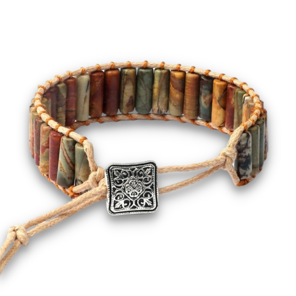 Bracelet Bohémien Yoga en Jaspe "Épanouissement & Estime de soi"